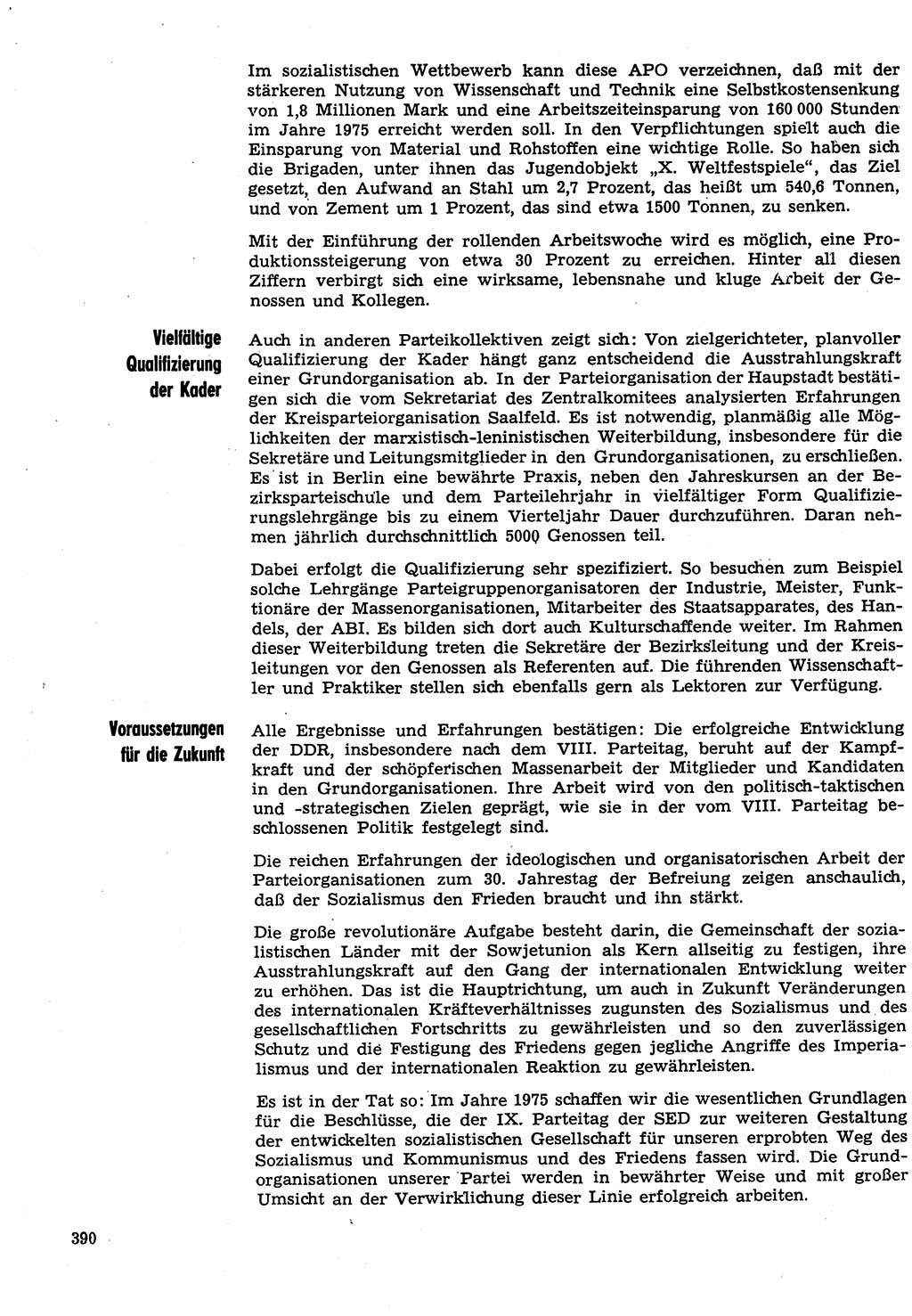 Neuer Weg (NW), Organ des Zentralkomitees (ZK) der SED (Sozialistische Einheitspartei Deutschlands) für Fragen des Parteilebens, 30. Jahrgang [Deutsche Demokratische Republik (DDR)] 1975, Seite 390 (NW ZK SED DDR 1975, S. 390)