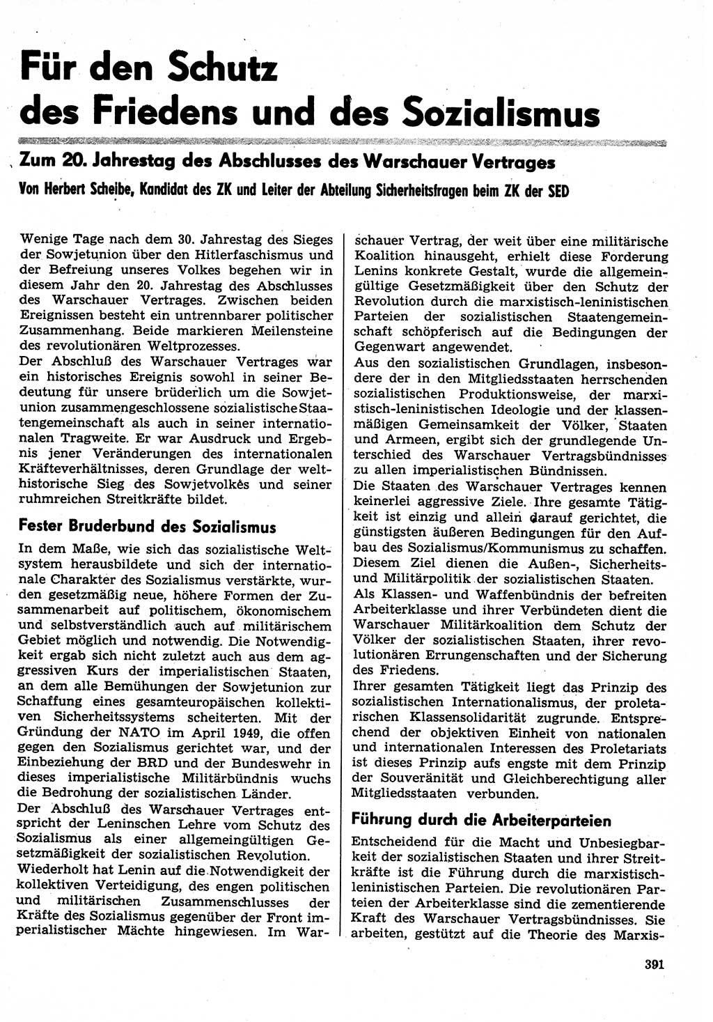 Neuer Weg (NW), Organ des Zentralkomitees (ZK) der SED (Sozialistische Einheitspartei Deutschlands) für Fragen des Parteilebens, 30. Jahrgang [Deutsche Demokratische Republik (DDR)] 1975, Seite 391 (NW ZK SED DDR 1975, S. 391)