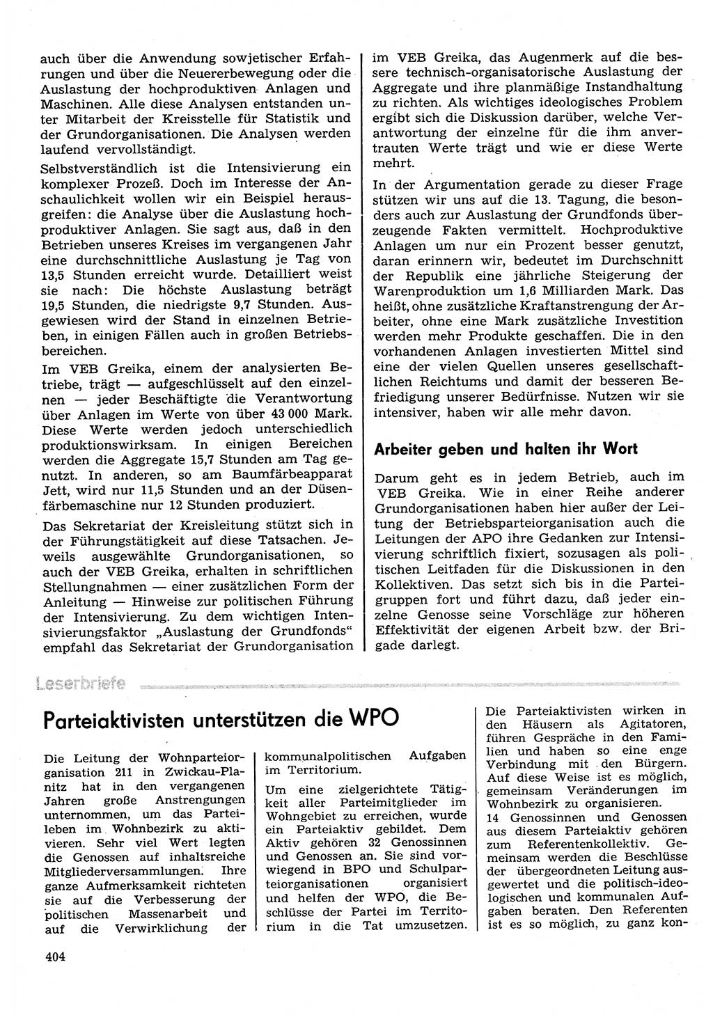 Neuer Weg (NW), Organ des Zentralkomitees (ZK) der SED (Sozialistische Einheitspartei Deutschlands) für Fragen des Parteilebens, 30. Jahrgang [Deutsche Demokratische Republik (DDR)] 1975, Seite 404 (NW ZK SED DDR 1975, S. 404)