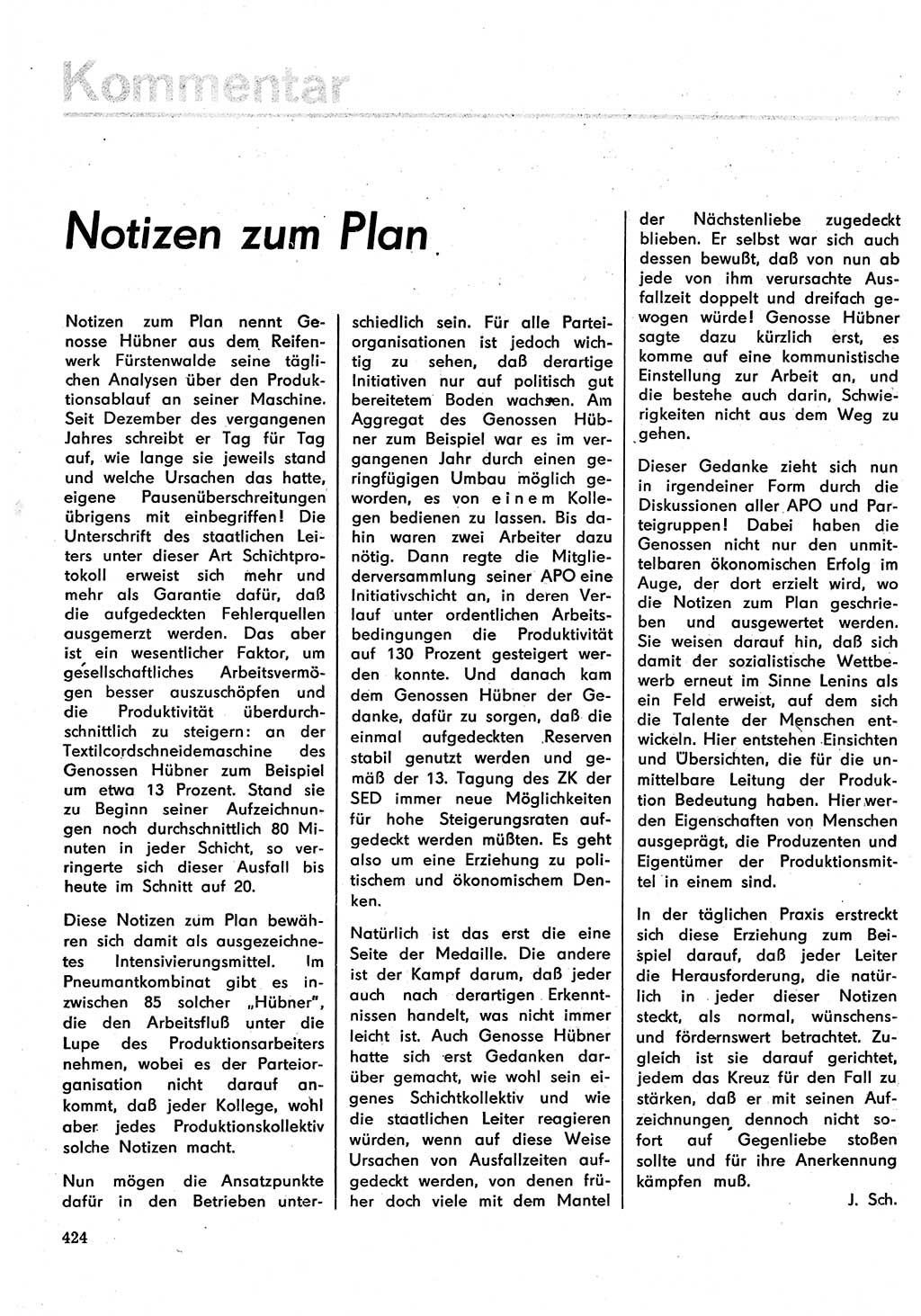 Neuer Weg (NW), Organ des Zentralkomitees (ZK) der SED (Sozialistische Einheitspartei Deutschlands) für Fragen des Parteilebens, 30. Jahrgang [Deutsche Demokratische Republik (DDR)] 1975, Seite 424 (NW ZK SED DDR 1975, S. 424)