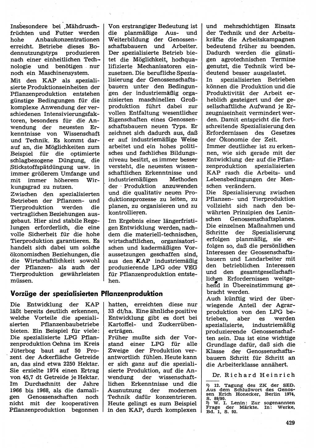 Neuer Weg (NW), Organ des Zentralkomitees (ZK) der SED (Sozialistische Einheitspartei Deutschlands) für Fragen des Parteilebens, 30. Jahrgang [Deutsche Demokratische Republik (DDR)] 1975, Seite 429 (NW ZK SED DDR 1975, S. 429)