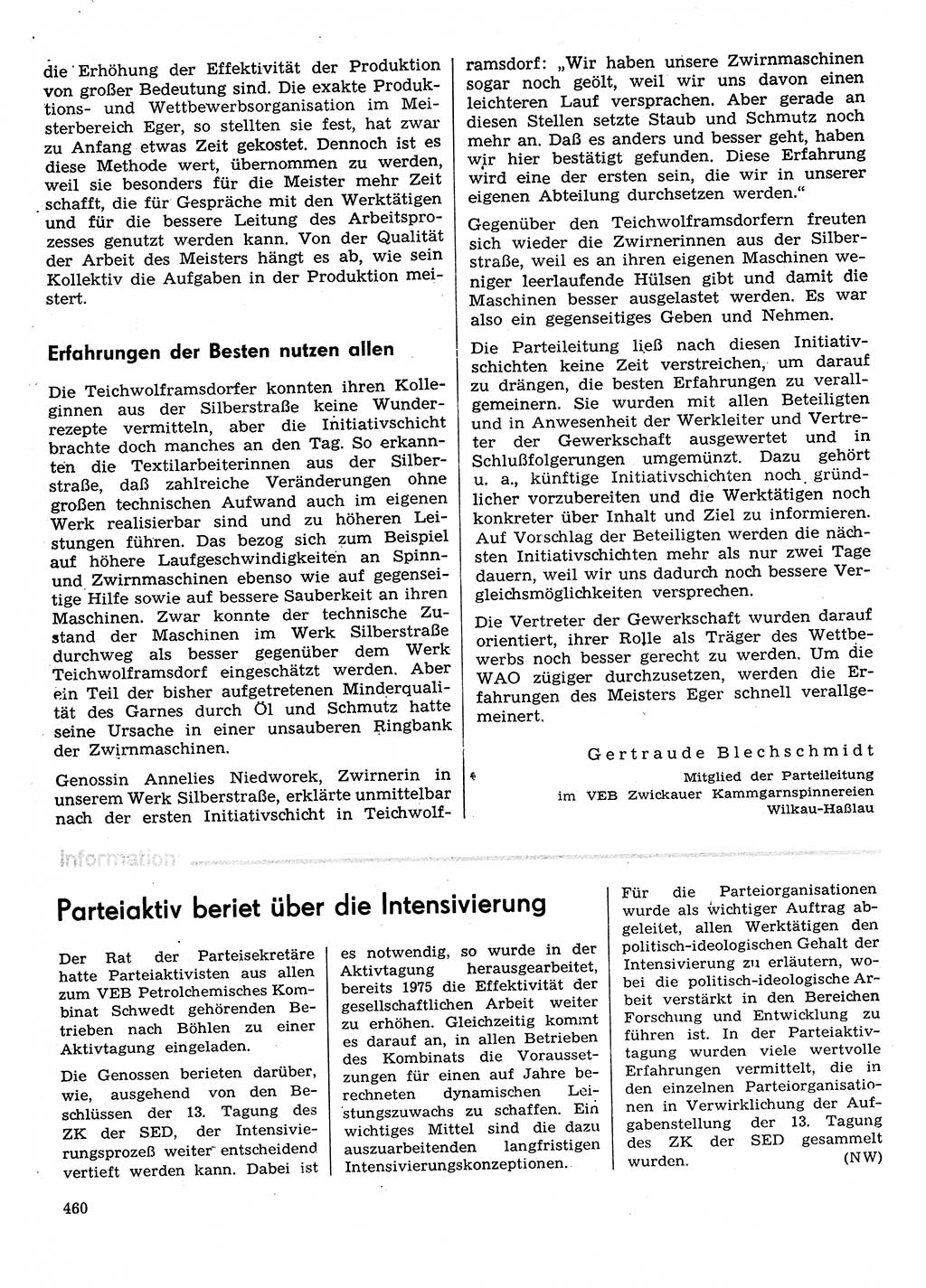 Neuer Weg (NW), Organ des Zentralkomitees (ZK) der SED (Sozialistische Einheitspartei Deutschlands) für Fragen des Parteilebens, 30. Jahrgang [Deutsche Demokratische Republik (DDR)] 1975, Seite 460 (NW ZK SED DDR 1975, S. 460)