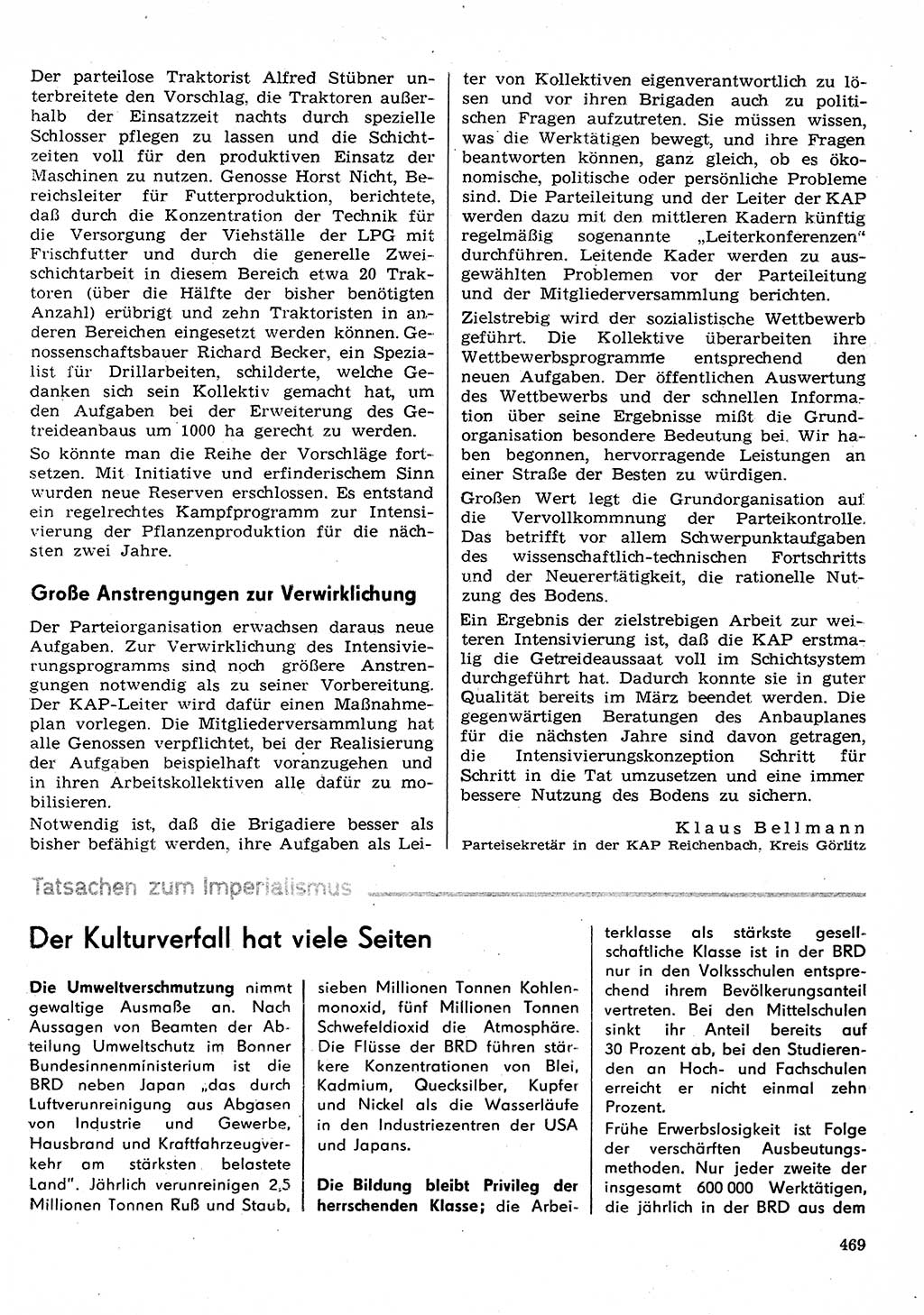 Neuer Weg (NW), Organ des Zentralkomitees (ZK) der SED (Sozialistische Einheitspartei Deutschlands) für Fragen des Parteilebens, 30. Jahrgang [Deutsche Demokratische Republik (DDR)] 1975, Seite 469 (NW ZK SED DDR 1975, S. 469)