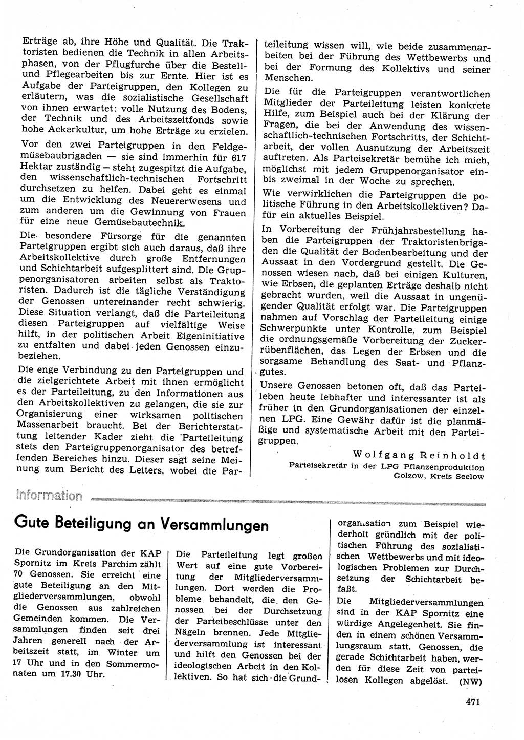 Neuer Weg (NW), Organ des Zentralkomitees (ZK) der SED (Sozialistische Einheitspartei Deutschlands) für Fragen des Parteilebens, 30. Jahrgang [Deutsche Demokratische Republik (DDR)] 1975, Seite 471 (NW ZK SED DDR 1975, S. 471)