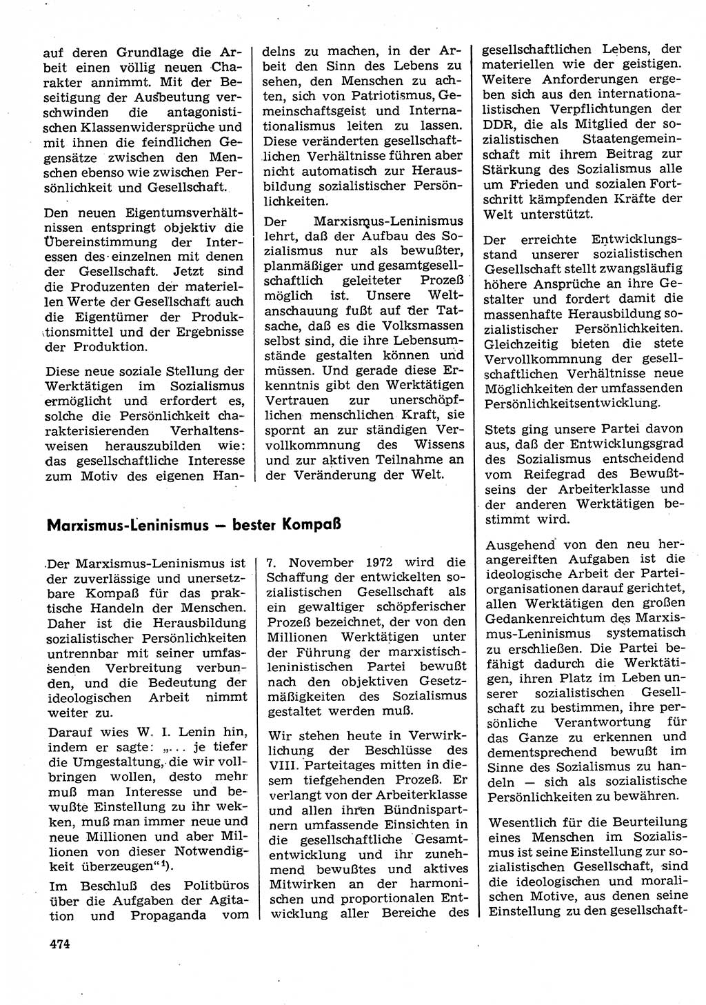 Neuer Weg (NW), Organ des Zentralkomitees (ZK) der SED (Sozialistische Einheitspartei Deutschlands) für Fragen des Parteilebens, 30. Jahrgang [Deutsche Demokratische Republik (DDR)] 1975, Seite 474 (NW ZK SED DDR 1975, S. 474)