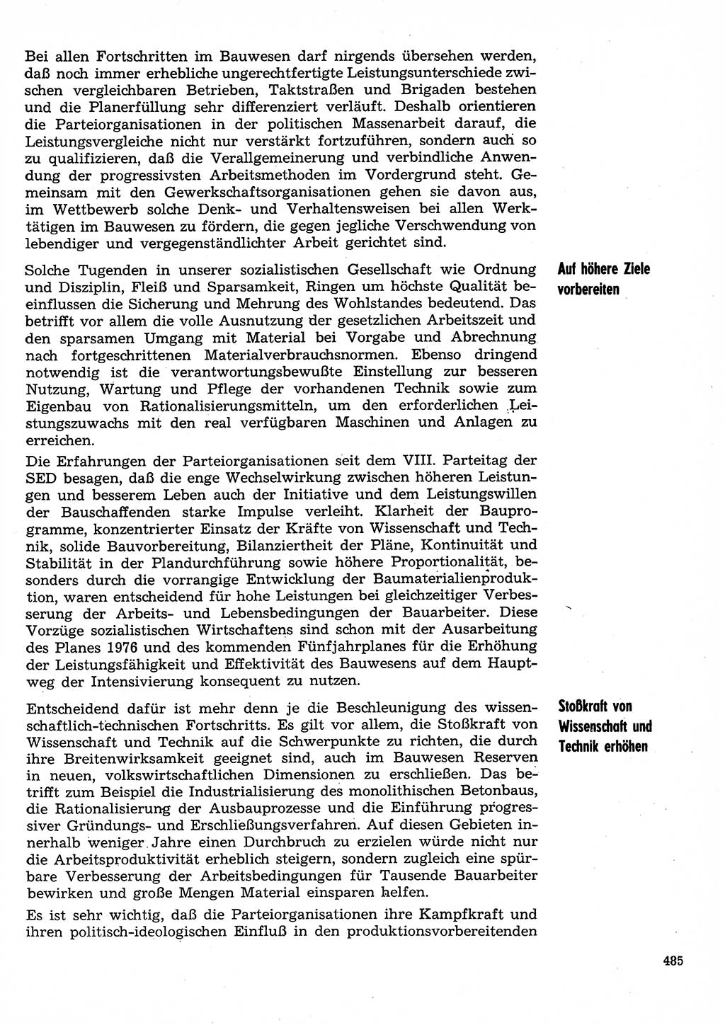 Neuer Weg (NW), Organ des Zentralkomitees (ZK) der SED (Sozialistische Einheitspartei Deutschlands) für Fragen des Parteilebens, 30. Jahrgang [Deutsche Demokratische Republik (DDR)] 1975, Seite 485 (NW ZK SED DDR 1975, S. 485)