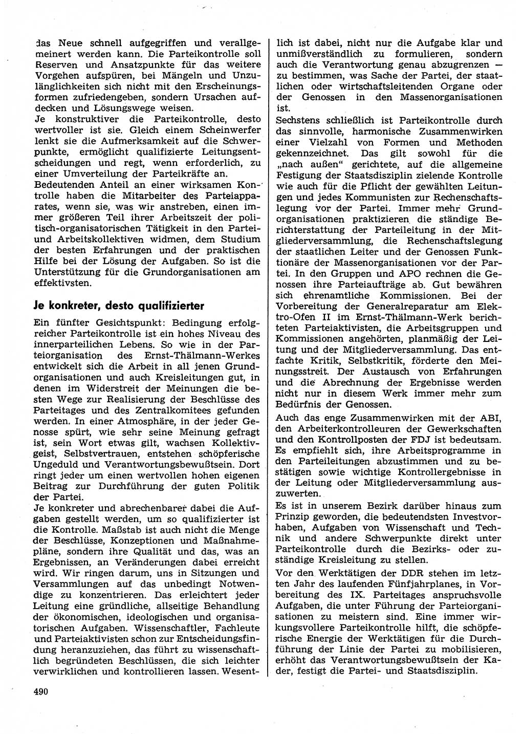 Neuer Weg (NW), Organ des Zentralkomitees (ZK) der SED (Sozialistische Einheitspartei Deutschlands) für Fragen des Parteilebens, 30. Jahrgang [Deutsche Demokratische Republik (DDR)] 1975, Seite 490 (NW ZK SED DDR 1975, S. 490)