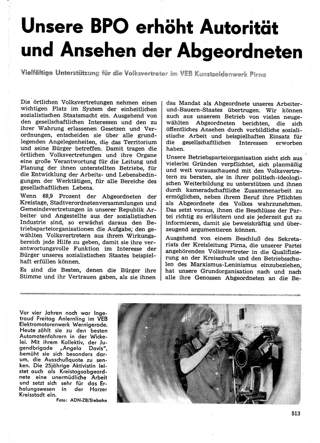 Neuer Weg (NW), Organ des Zentralkomitees (ZK) der SED (Sozialistische Einheitspartei Deutschlands) für Fragen des Parteilebens, 30. Jahrgang [Deutsche Demokratische Republik (DDR)] 1975, Seite 513 (NW ZK SED DDR 1975, S. 513)