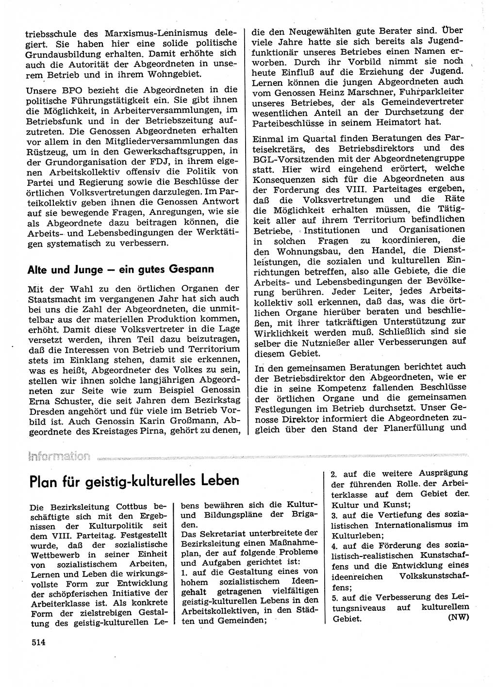 Neuer Weg (NW), Organ des Zentralkomitees (ZK) der SED (Sozialistische Einheitspartei Deutschlands) für Fragen des Parteilebens, 30. Jahrgang [Deutsche Demokratische Republik (DDR)] 1975, Seite 514 (NW ZK SED DDR 1975, S. 514)