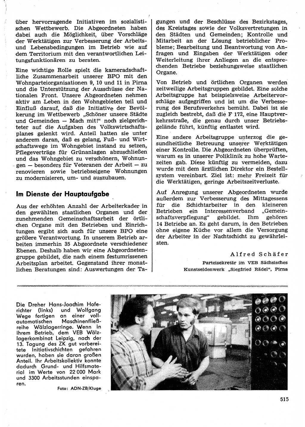 Neuer Weg (NW), Organ des Zentralkomitees (ZK) der SED (Sozialistische Einheitspartei Deutschlands) für Fragen des Parteilebens, 30. Jahrgang [Deutsche Demokratische Republik (DDR)] 1975, Seite 515 (NW ZK SED DDR 1975, S. 515)