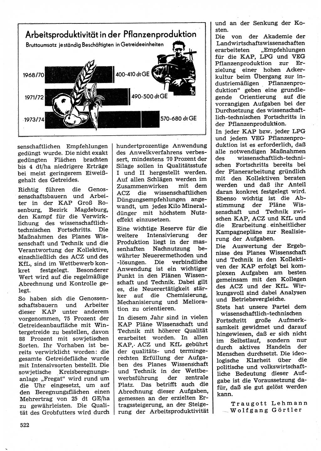 Neuer Weg (NW), Organ des Zentralkomitees (ZK) der SED (Sozialistische Einheitspartei Deutschlands) für Fragen des Parteilebens, 30. Jahrgang [Deutsche Demokratische Republik (DDR)] 1975, Seite 522 (NW ZK SED DDR 1975, S. 522)