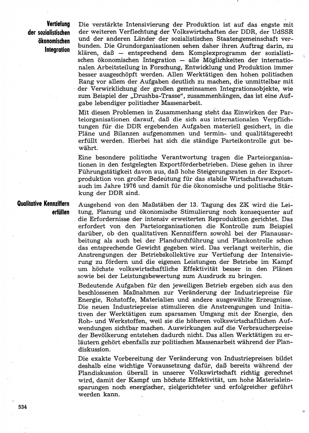 Neuer Weg (NW), Organ des Zentralkomitees (ZK) der SED (Sozialistische Einheitspartei Deutschlands) für Fragen des Parteilebens, 30. Jahrgang [Deutsche Demokratische Republik (DDR)] 1975, Seite 534 (NW ZK SED DDR 1975, S. 534)