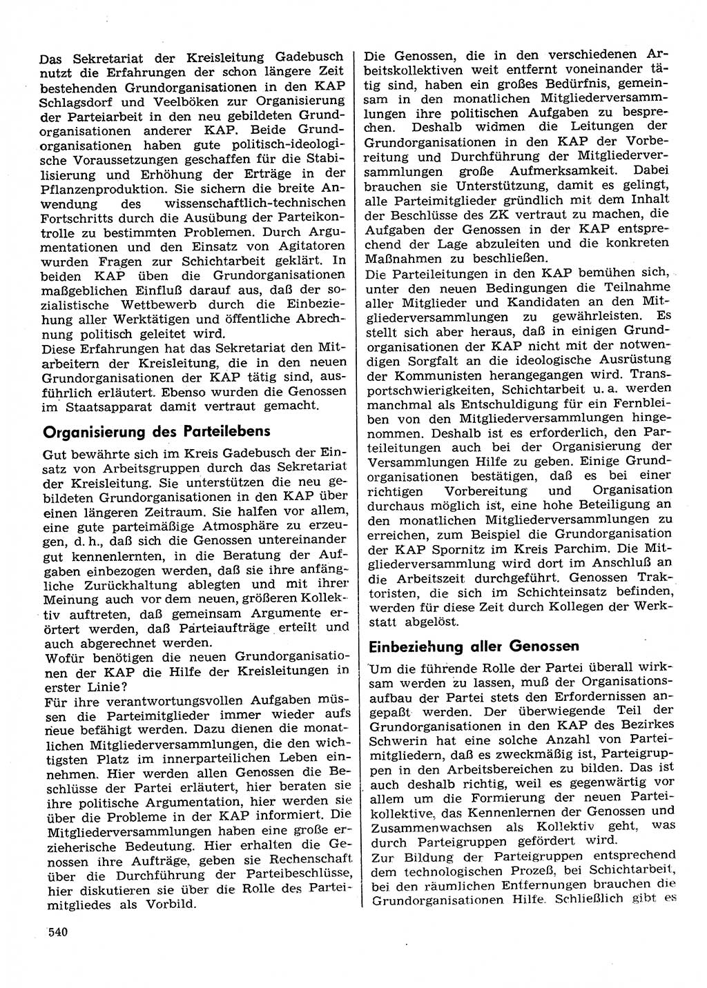 Neuer Weg (NW), Organ des Zentralkomitees (ZK) der SED (Sozialistische Einheitspartei Deutschlands) für Fragen des Parteilebens, 30. Jahrgang [Deutsche Demokratische Republik (DDR)] 1975, Seite 540 (NW ZK SED DDR 1975, S. 540)