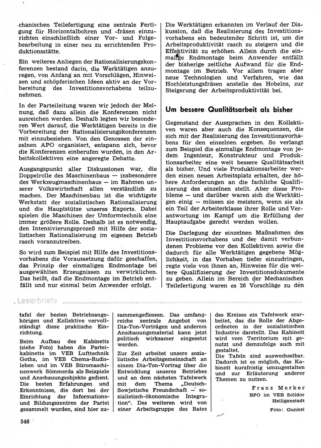 Neuer Weg (NW), Organ des Zentralkomitees (ZK) der SED (Sozialistische Einheitspartei Deutschlands) für Fragen des Parteilebens, 30. Jahrgang [Deutsche Demokratische Republik (DDR)] 1975, Seite 546 (NW ZK SED DDR 1975, S. 546)