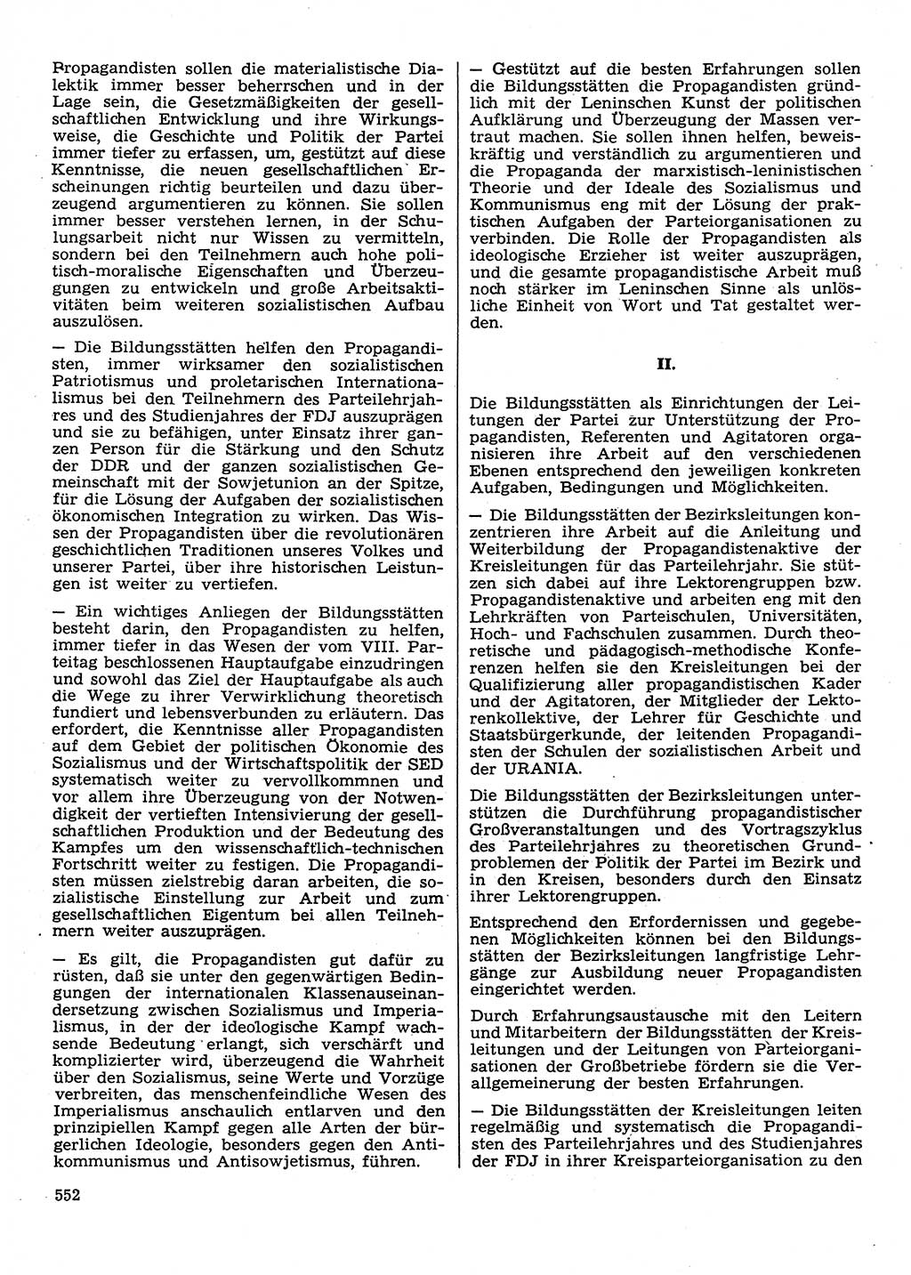 Neuer Weg (NW), Organ des Zentralkomitees (ZK) der SED (Sozialistische Einheitspartei Deutschlands) für Fragen des Parteilebens, 30. Jahrgang [Deutsche Demokratische Republik (DDR)] 1975, Seite 552 (NW ZK SED DDR 1975, S. 552)