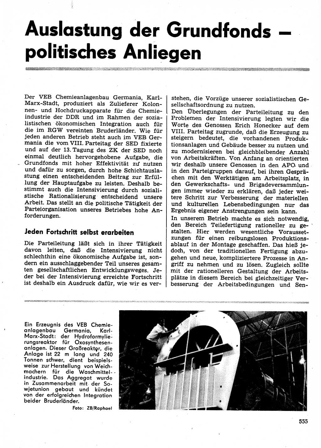 Neuer Weg (NW), Organ des Zentralkomitees (ZK) der SED (Sozialistische Einheitspartei Deutschlands) für Fragen des Parteilebens, 30. Jahrgang [Deutsche Demokratische Republik (DDR)] 1975, Seite 555 (NW ZK SED DDR 1975, S. 555)