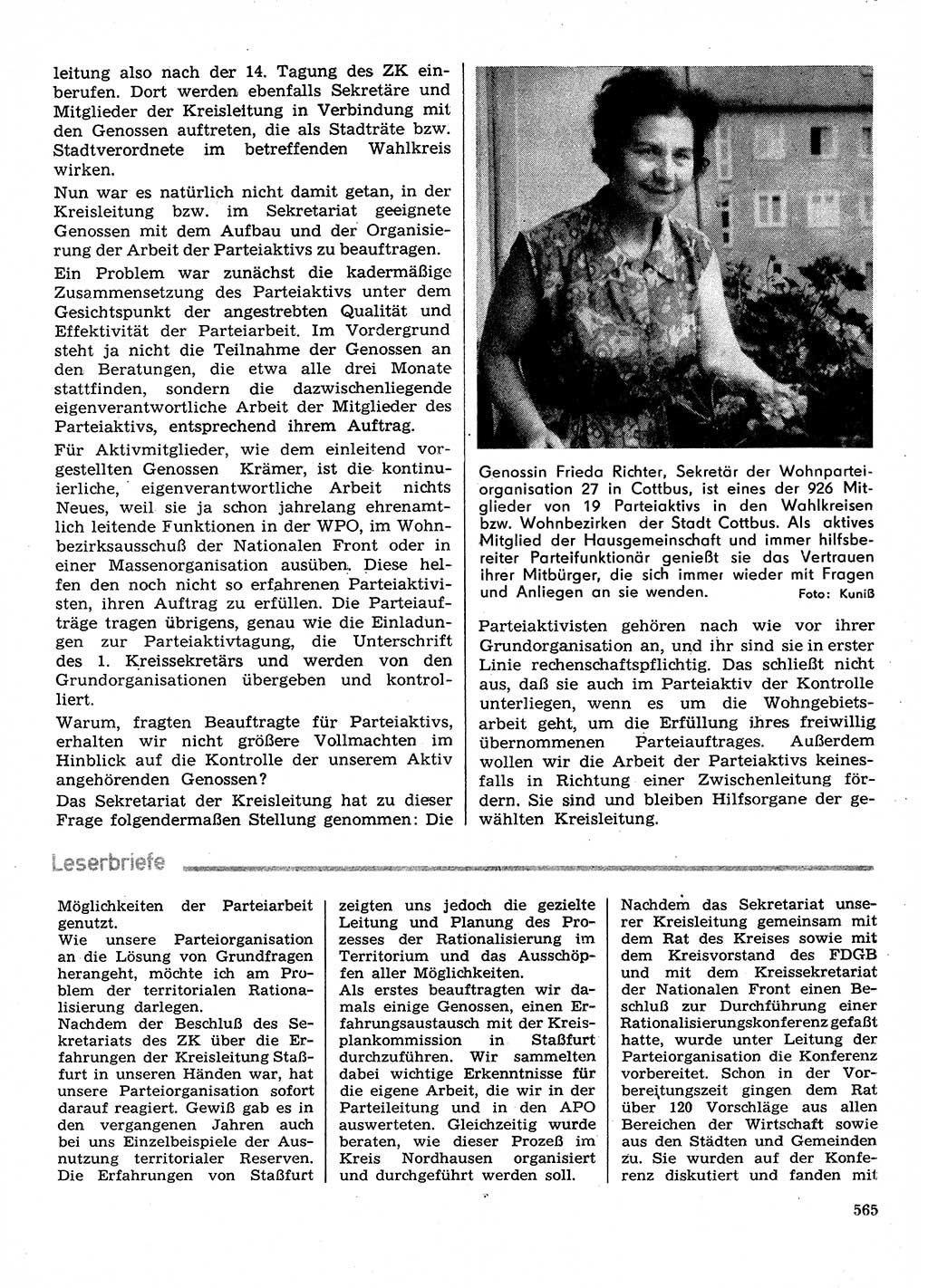 Neuer Weg (NW), Organ des Zentralkomitees (ZK) der SED (Sozialistische Einheitspartei Deutschlands) für Fragen des Parteilebens, 30. Jahrgang [Deutsche Demokratische Republik (DDR)] 1975, Seite 565 (NW ZK SED DDR 1975, S. 565)