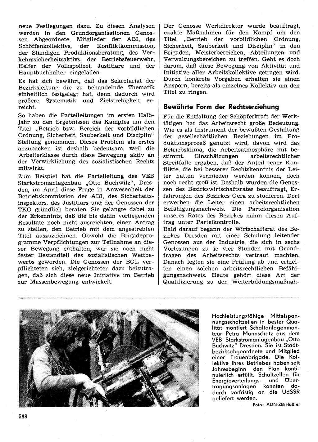 Neuer Weg (NW), Organ des Zentralkomitees (ZK) der SED (Sozialistische Einheitspartei Deutschlands) für Fragen des Parteilebens, 30. Jahrgang [Deutsche Demokratische Republik (DDR)] 1975, Seite 568 (NW ZK SED DDR 1975, S. 568)