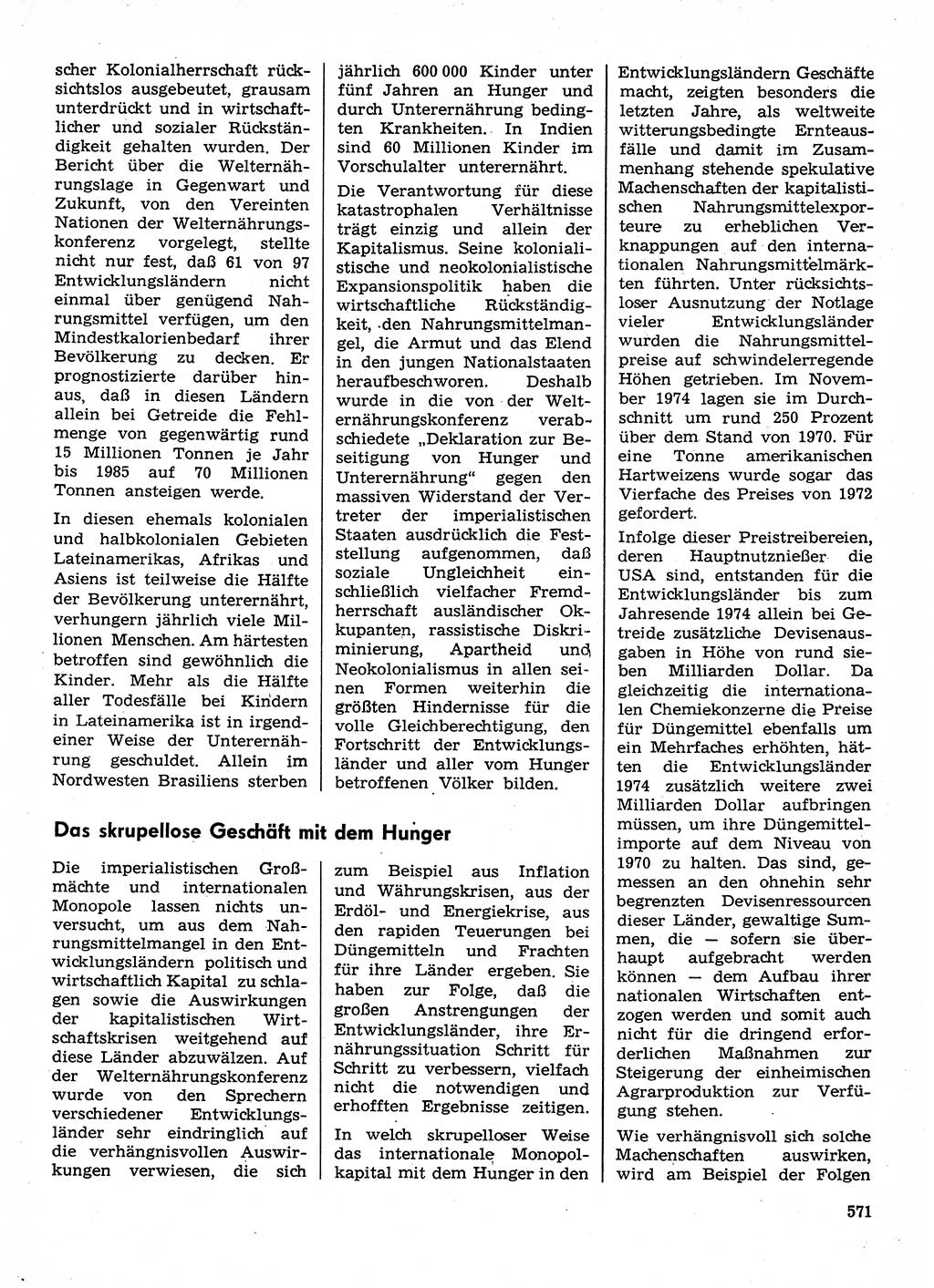 Neuer Weg (NW), Organ des Zentralkomitees (ZK) der SED (Sozialistische Einheitspartei Deutschlands) für Fragen des Parteilebens, 30. Jahrgang [Deutsche Demokratische Republik (DDR)] 1975, Seite 571 (NW ZK SED DDR 1975, S. 571)