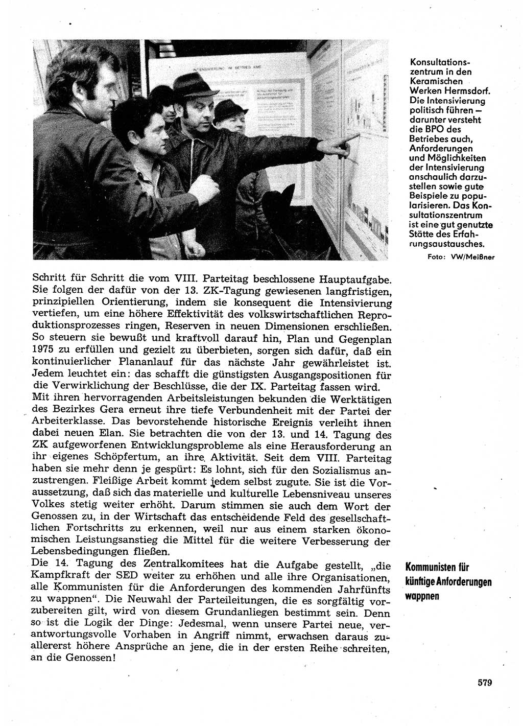 Neuer Weg (NW), Organ des Zentralkomitees (ZK) der SED (Sozialistische Einheitspartei Deutschlands) für Fragen des Parteilebens, 30. Jahrgang [Deutsche Demokratische Republik (DDR)] 1975, Seite 579 (NW ZK SED DDR 1975, S. 579)