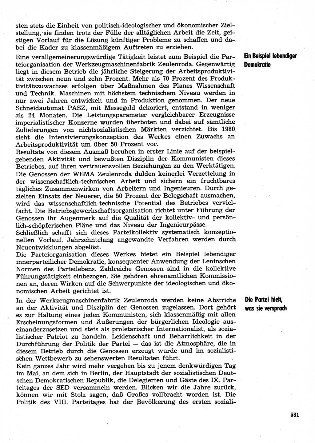 Neuer Weg (NW), Organ des Zentralkomitees (ZK) der SED (Sozialistische Einheitspartei Deutschlands) für Fragen des Parteilebens, 30. Jahrgang [Deutsche Demokratische Republik (DDR)] 1975, Seite 581 (NW ZK SED DDR 1975, S. 581)