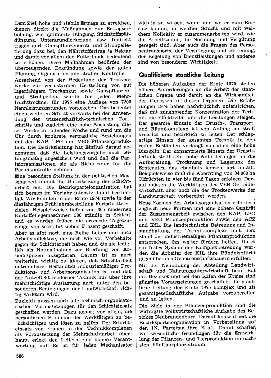 Neuer Weg (NW), Organ des Zentralkomitees (ZK) der SED (Sozialistische Einheitspartei Deutschlands) für Fragen des Parteilebens, 30. Jahrgang [Deutsche Demokratische Republik (DDR)] 1975, Seite 586 (NW ZK SED DDR 1975, S. 586)