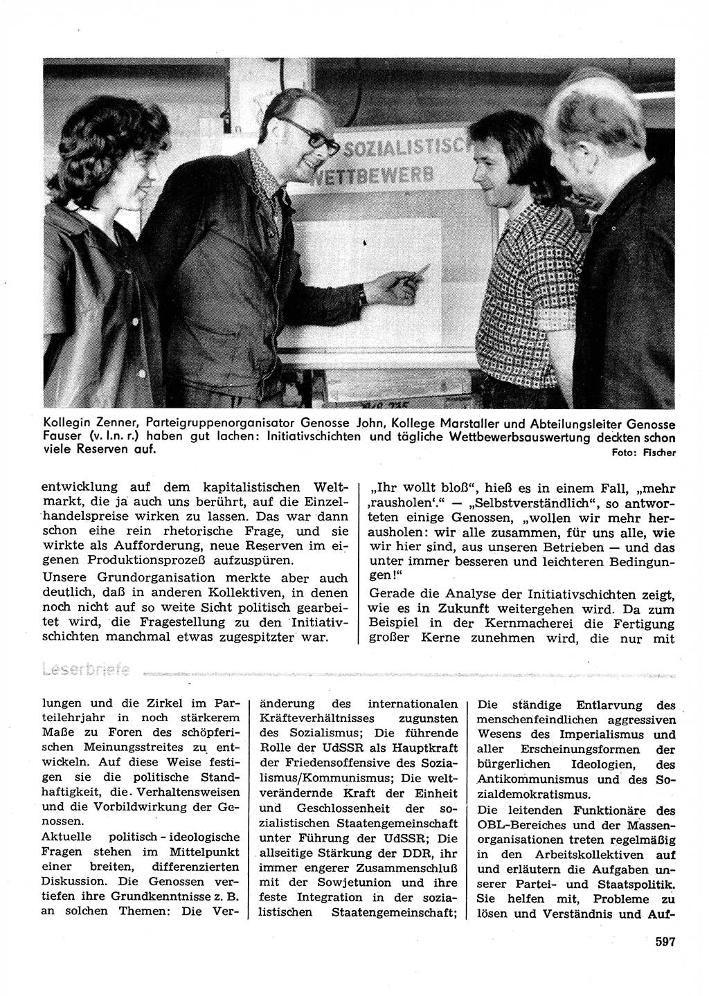 Neuer Weg (NW), Organ des Zentralkomitees (ZK) der SED (Sozialistische Einheitspartei Deutschlands) für Fragen des Parteilebens, 30. Jahrgang [Deutsche Demokratische Republik (DDR)] 1975, Seite 597 (NW ZK SED DDR 1975, S. 597)