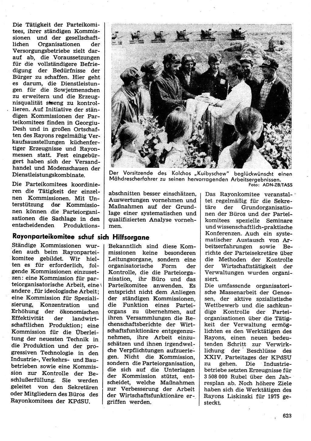 Neuer Weg (NW), Organ des Zentralkomitees (ZK) der SED (Sozialistische Einheitspartei Deutschlands) für Fragen des Parteilebens, 30. Jahrgang [Deutsche Demokratische Republik (DDR)] 1975, Seite 623 (NW ZK SED DDR 1975, S. 623)