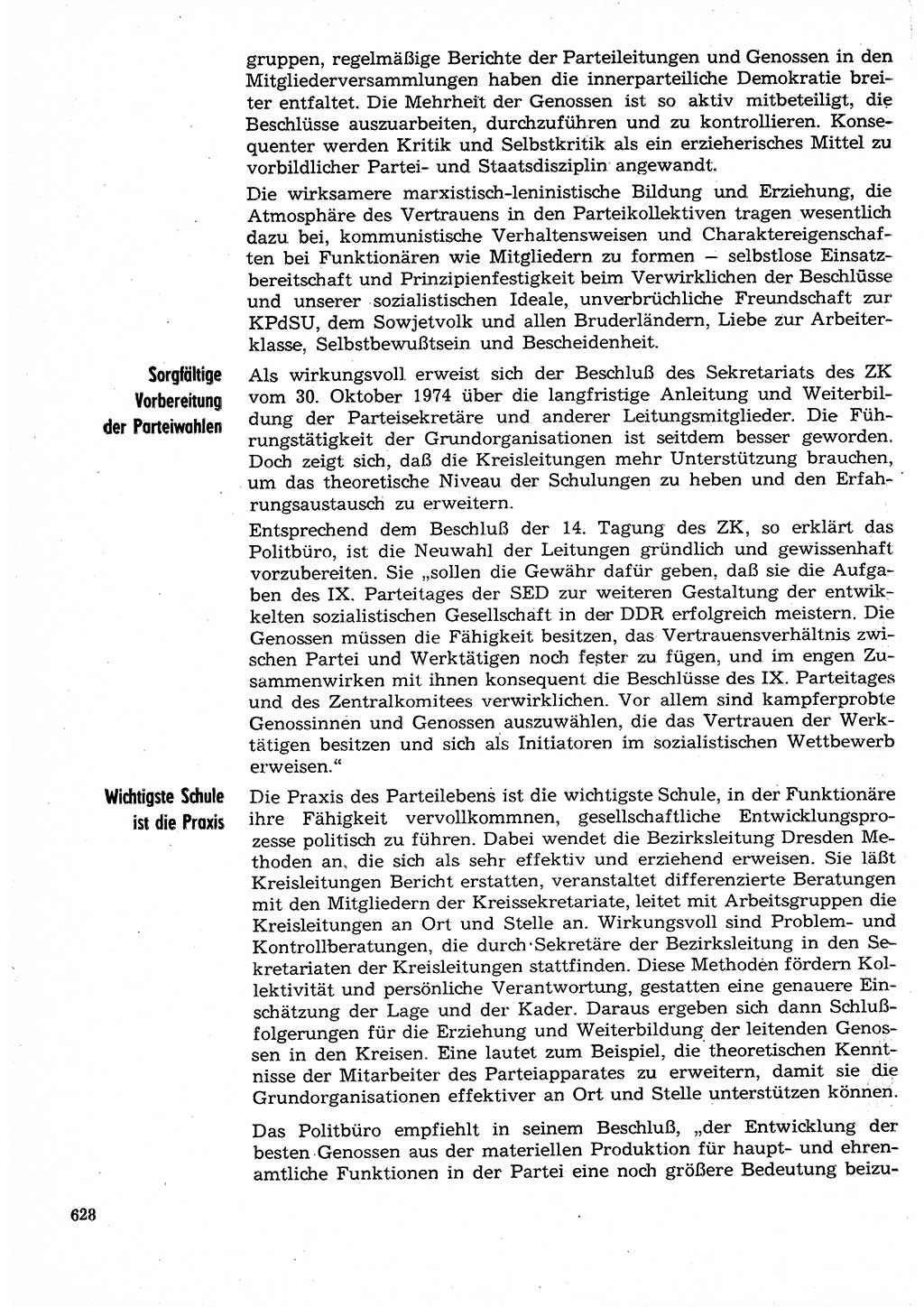 Neuer Weg (NW), Organ des Zentralkomitees (ZK) der SED (Sozialistische Einheitspartei Deutschlands) für Fragen des Parteilebens, 30. Jahrgang [Deutsche Demokratische Republik (DDR)] 1975, Seite 628 (NW ZK SED DDR 1975, S. 628)