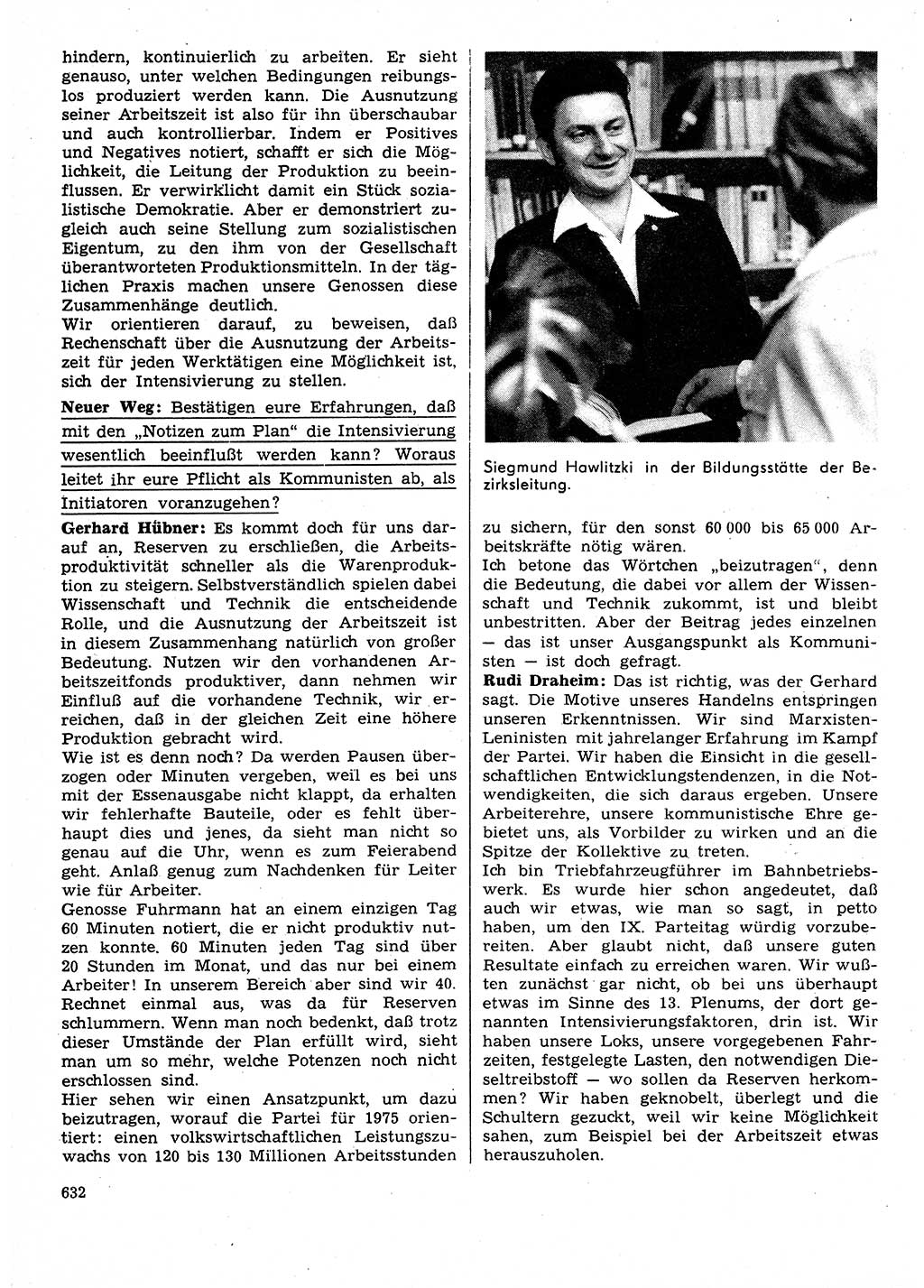 Neuer Weg (NW), Organ des Zentralkomitees (ZK) der SED (Sozialistische Einheitspartei Deutschlands) für Fragen des Parteilebens, 30. Jahrgang [Deutsche Demokratische Republik (DDR)] 1975, Seite 632 (NW ZK SED DDR 1975, S. 632)