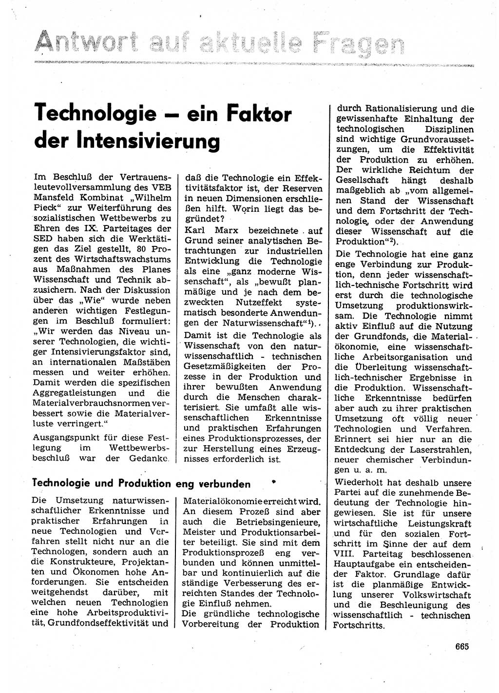 Neuer Weg (NW), Organ des Zentralkomitees (ZK) der SED (Sozialistische Einheitspartei Deutschlands) für Fragen des Parteilebens, 30. Jahrgang [Deutsche Demokratische Republik (DDR)] 1975, Seite 665 (NW ZK SED DDR 1975, S. 665)