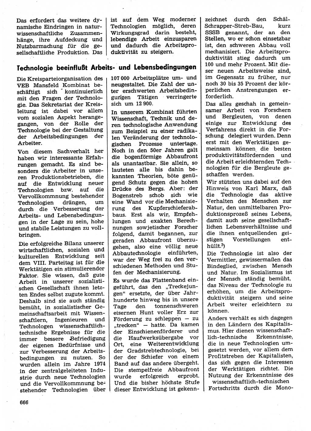 Neuer Weg (NW), Organ des Zentralkomitees (ZK) der SED (Sozialistische Einheitspartei Deutschlands) für Fragen des Parteilebens, 30. Jahrgang [Deutsche Demokratische Republik (DDR)] 1975, Seite 666 (NW ZK SED DDR 1975, S. 666)