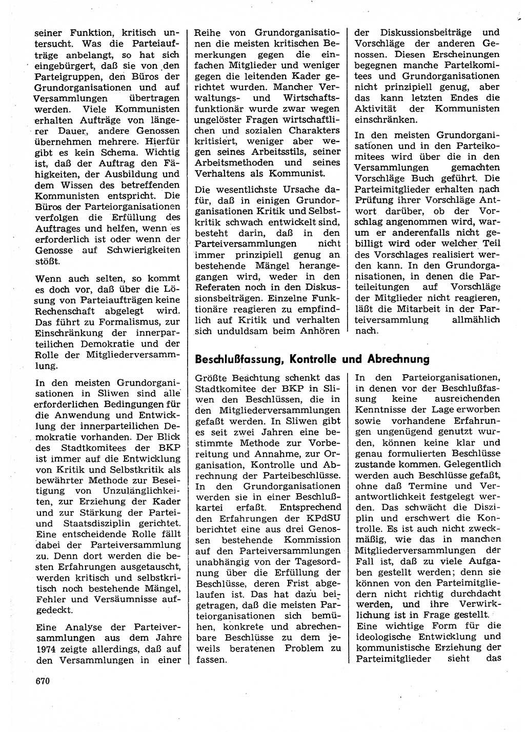 Neuer Weg (NW), Organ des Zentralkomitees (ZK) der SED (Sozialistische Einheitspartei Deutschlands) für Fragen des Parteilebens, 30. Jahrgang [Deutsche Demokratische Republik (DDR)] 1975, Seite 670 (NW ZK SED DDR 1975, S. 670)