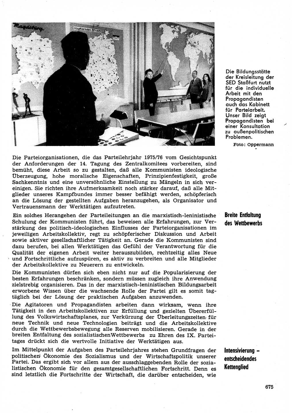 Neuer Weg (NW), Organ des Zentralkomitees (ZK) der SED (Sozialistische Einheitspartei Deutschlands) für Fragen des Parteilebens, 30. Jahrgang [Deutsche Demokratische Republik (DDR)] 1975, Seite 675 (NW ZK SED DDR 1975, S. 675)