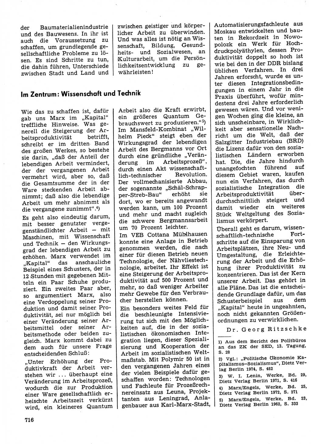 Neuer Weg (NW), Organ des Zentralkomitees (ZK) der SED (Sozialistische Einheitspartei Deutschlands) für Fragen des Parteilebens, 30. Jahrgang [Deutsche Demokratische Republik (DDR)] 1975, Seite 716 (NW ZK SED DDR 1975, S. 716)