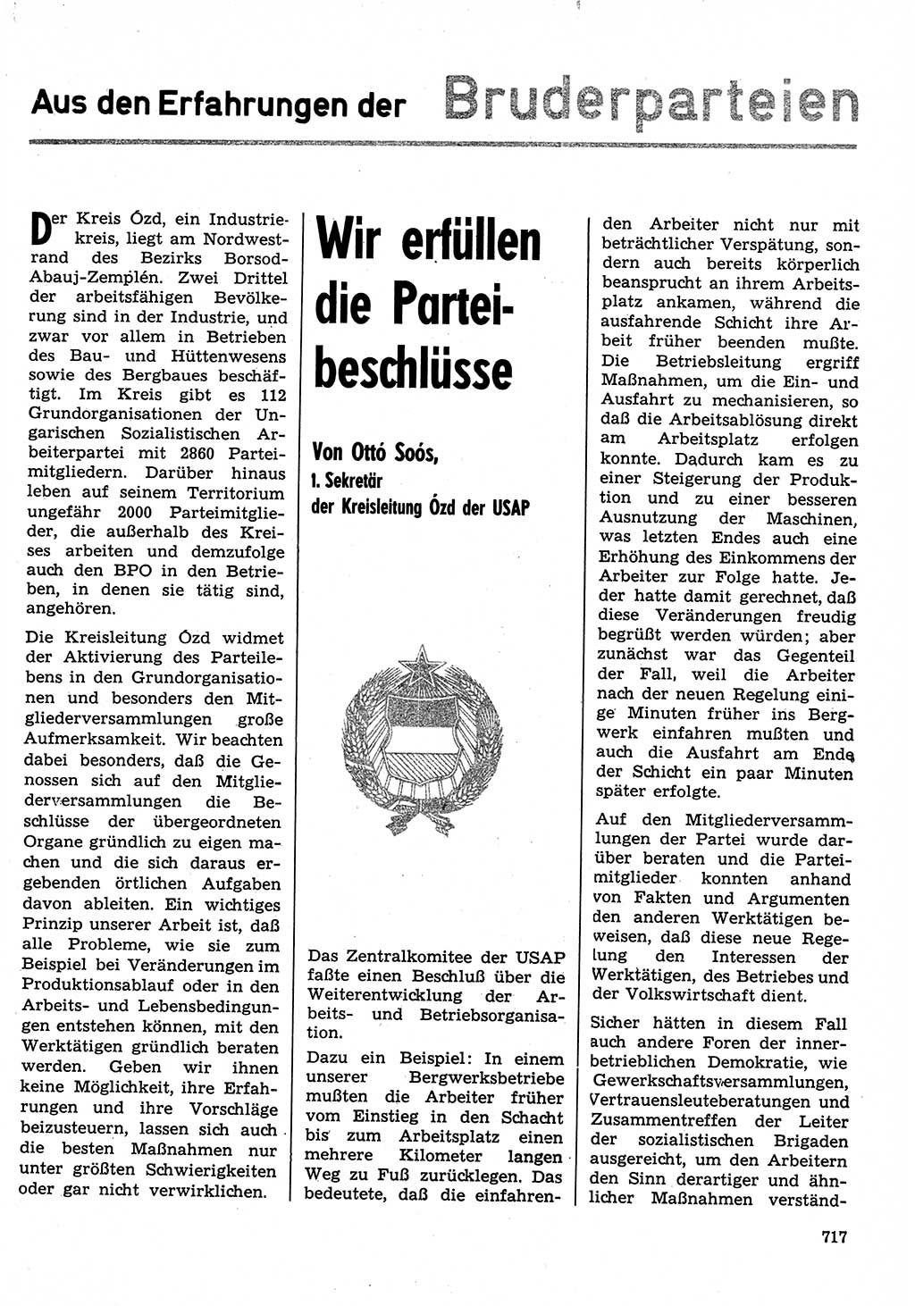 Neuer Weg (NW), Organ des Zentralkomitees (ZK) der SED (Sozialistische Einheitspartei Deutschlands) für Fragen des Parteilebens, 30. Jahrgang [Deutsche Demokratische Republik (DDR)] 1975, Seite 717 (NW ZK SED DDR 1975, S. 717)