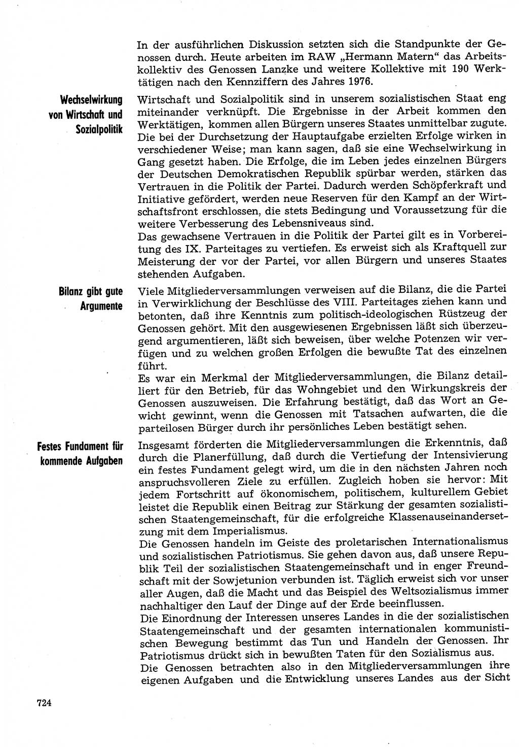 Neuer Weg (NW), Organ des Zentralkomitees (ZK) der SED (Sozialistische Einheitspartei Deutschlands) für Fragen des Parteilebens, 30. Jahrgang [Deutsche Demokratische Republik (DDR)] 1975, Seite 724 (NW ZK SED DDR 1975, S. 724)