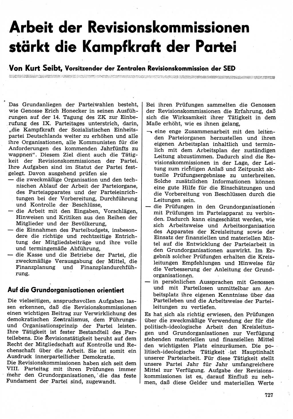 Neuer Weg (NW), Organ des Zentralkomitees (ZK) der SED (Sozialistische Einheitspartei Deutschlands) für Fragen des Parteilebens, 30. Jahrgang [Deutsche Demokratische Republik (DDR)] 1975, Seite 727 (NW ZK SED DDR 1975, S. 727)