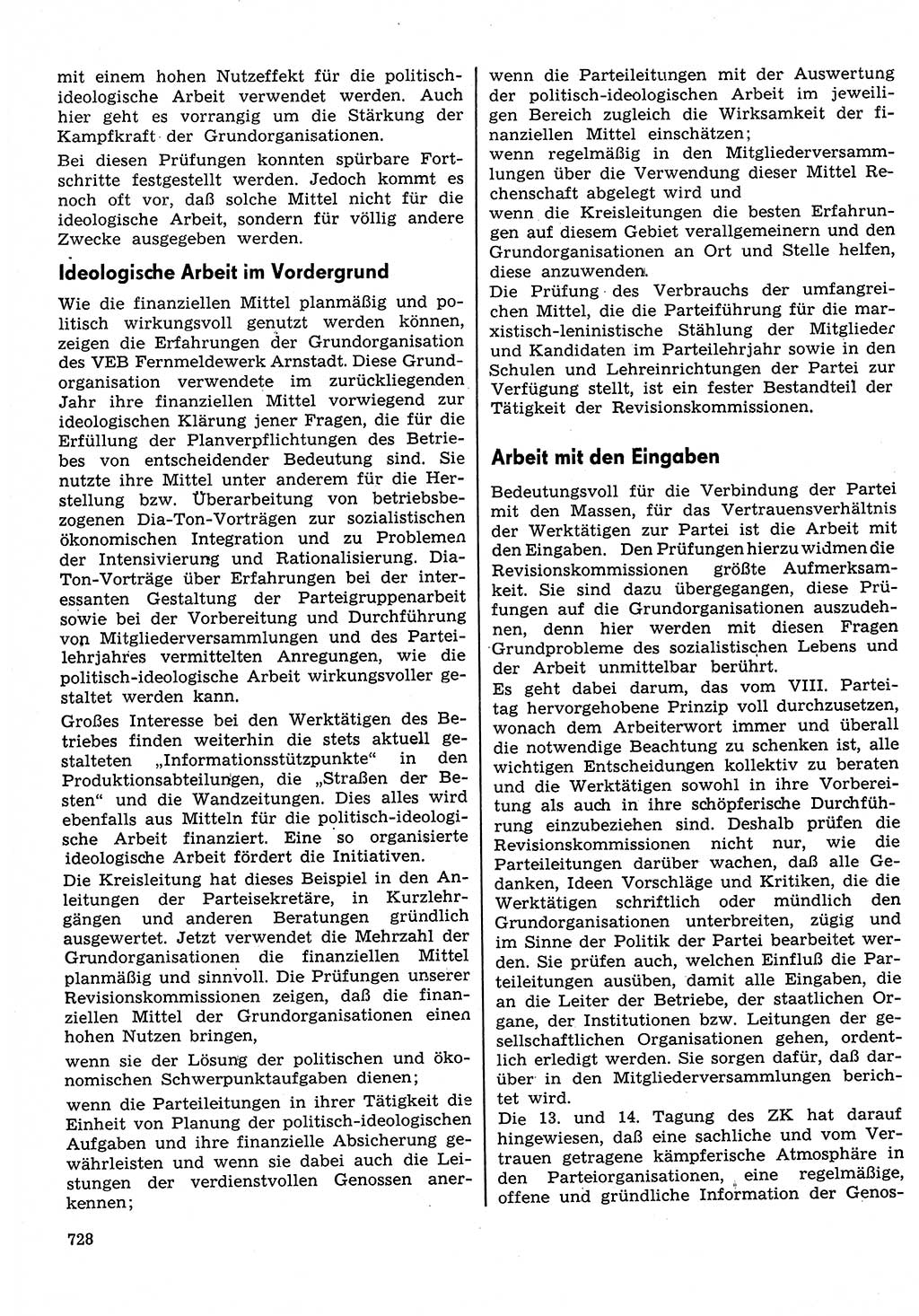 Neuer Weg (NW), Organ des Zentralkomitees (ZK) der SED (Sozialistische Einheitspartei Deutschlands) für Fragen des Parteilebens, 30. Jahrgang [Deutsche Demokratische Republik (DDR)] 1975, Seite 728 (NW ZK SED DDR 1975, S. 728)