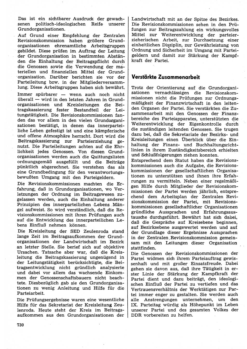 Neuer Weg (NW), Organ des Zentralkomitees (ZK) der SED (Sozialistische Einheitspartei Deutschlands) für Fragen des Parteilebens, 30. Jahrgang [Deutsche Demokratische Republik (DDR)] 1975, Seite 730 (NW ZK SED DDR 1975, S. 730)
