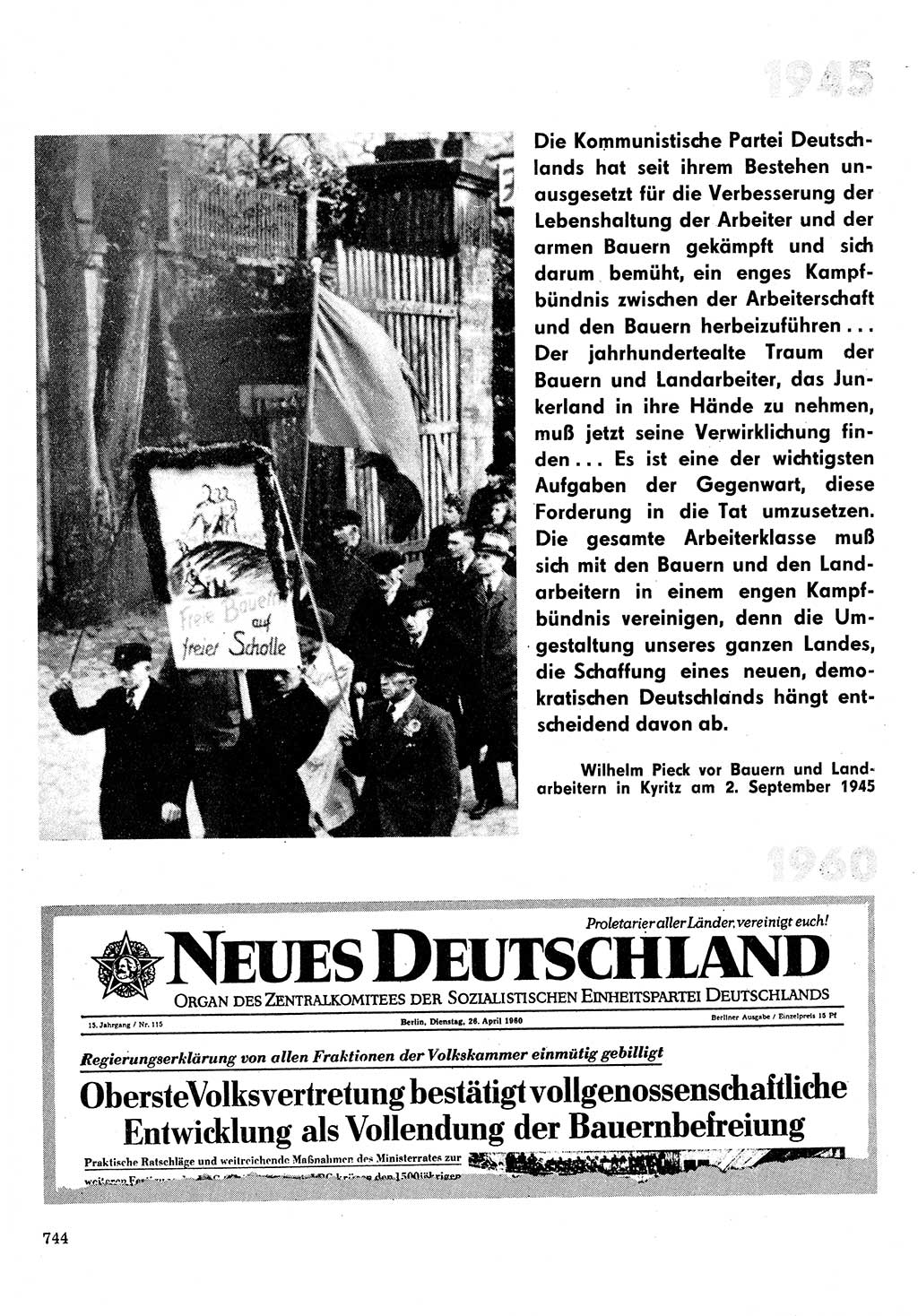 Neuer Weg (NW), Organ des Zentralkomitees (ZK) der SED (Sozialistische Einheitspartei Deutschlands) für Fragen des Parteilebens, 30. Jahrgang [Deutsche Demokratische Republik (DDR)] 1975, Seite 744 (NW ZK SED DDR 1975, S. 744)