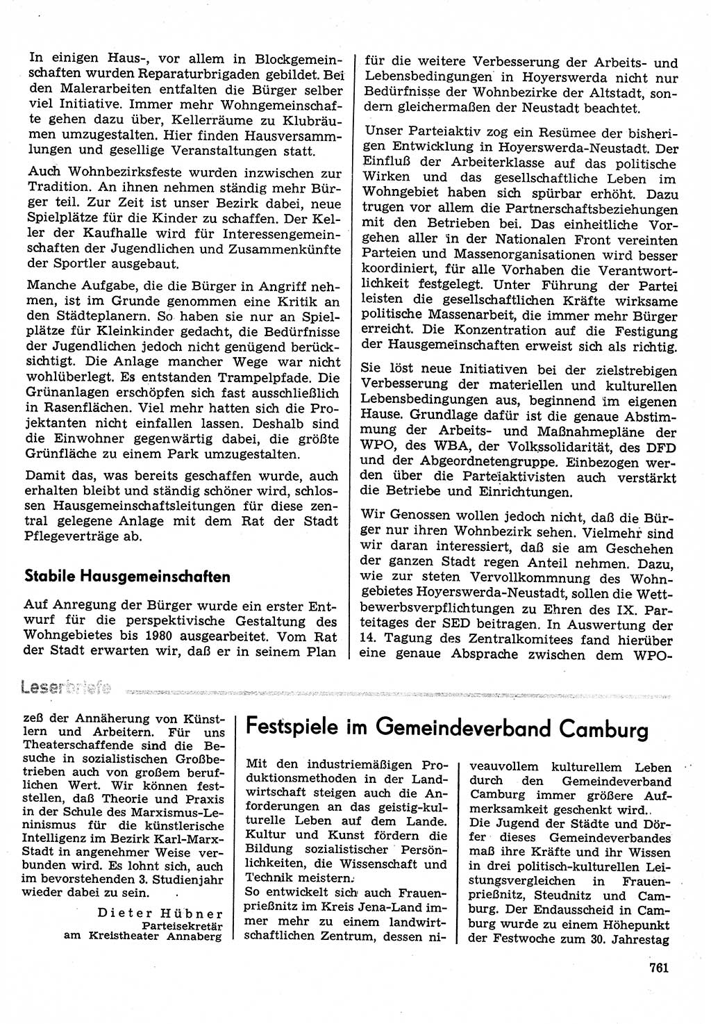 Neuer Weg (NW), Organ des Zentralkomitees (ZK) der SED (Sozialistische Einheitspartei Deutschlands) für Fragen des Parteilebens, 30. Jahrgang [Deutsche Demokratische Republik (DDR)] 1975, Seite 761 (NW ZK SED DDR 1975, S. 761)