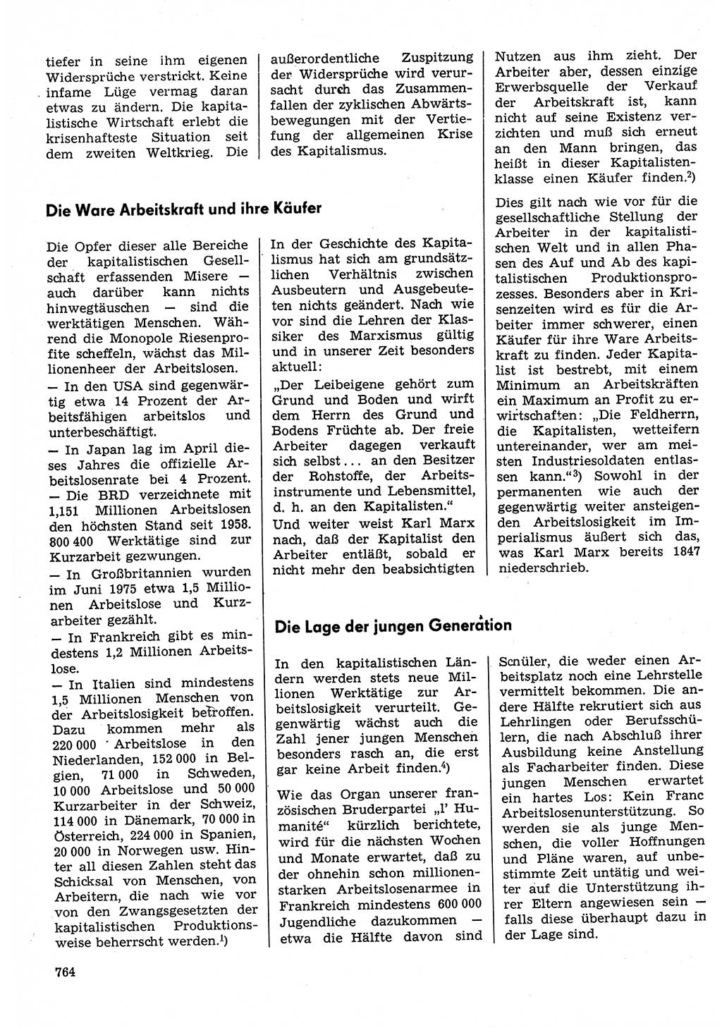 Neuer Weg (NW), Organ des Zentralkomitees (ZK) der SED (Sozialistische Einheitspartei Deutschlands) für Fragen des Parteilebens, 30. Jahrgang [Deutsche Demokratische Republik (DDR)] 1975, Seite 764 (NW ZK SED DDR 1975, S. 764)