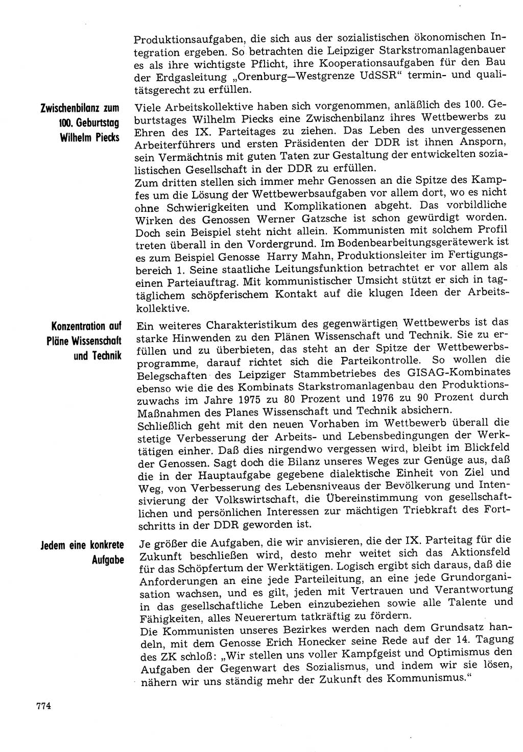 Neuer Weg (NW), Organ des Zentralkomitees (ZK) der SED (Sozialistische Einheitspartei Deutschlands) für Fragen des Parteilebens, 30. Jahrgang [Deutsche Demokratische Republik (DDR)] 1975, Seite 774 (NW ZK SED DDR 1975, S. 774)
