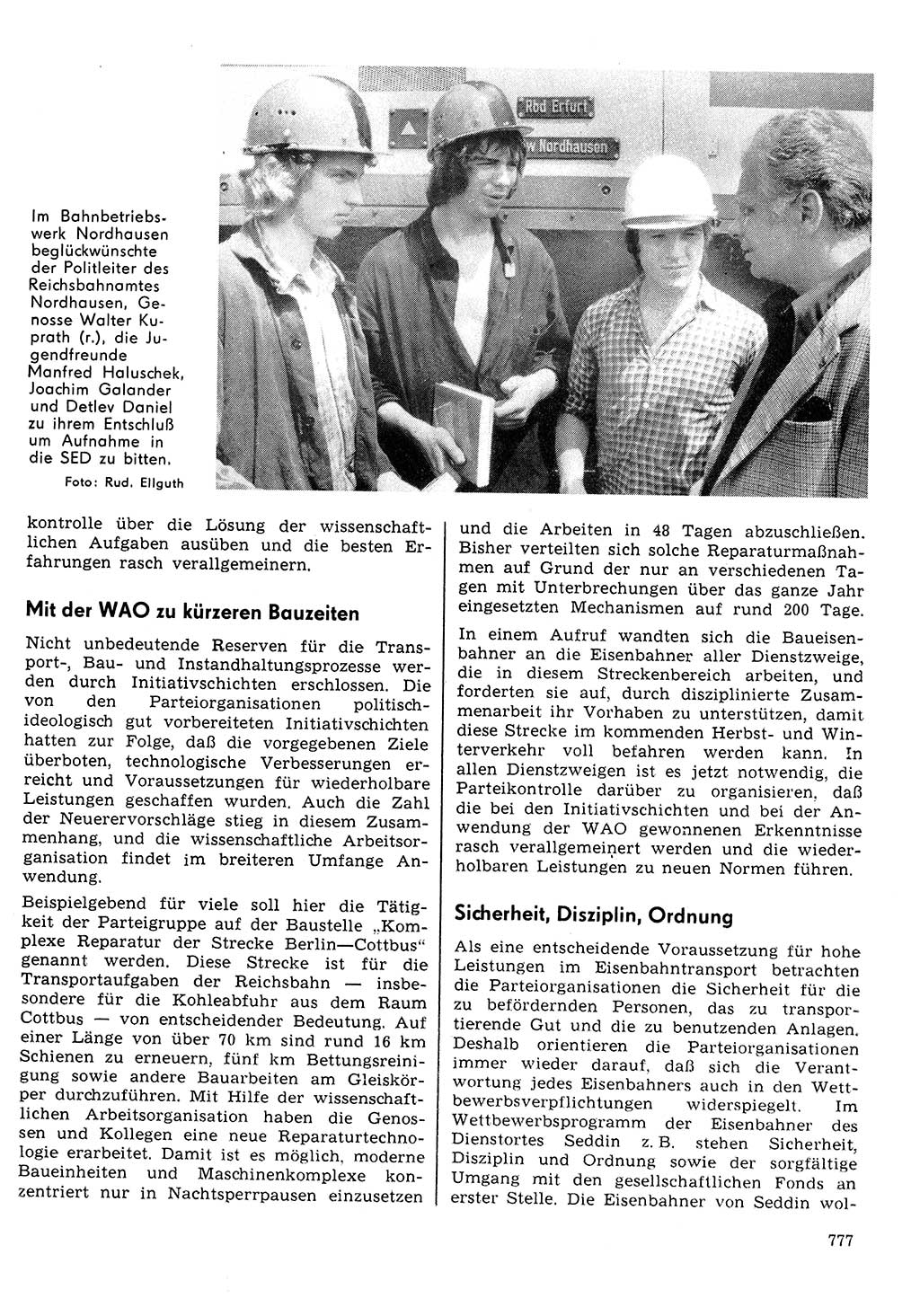 Neuer Weg (NW), Organ des Zentralkomitees (ZK) der SED (Sozialistische Einheitspartei Deutschlands) für Fragen des Parteilebens, 30. Jahrgang [Deutsche Demokratische Republik (DDR)] 1975, Seite 777 (NW ZK SED DDR 1975, S. 777)