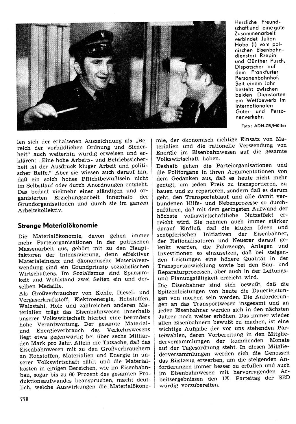Neuer Weg (NW), Organ des Zentralkomitees (ZK) der SED (Sozialistische Einheitspartei Deutschlands) für Fragen des Parteilebens, 30. Jahrgang [Deutsche Demokratische Republik (DDR)] 1975, Seite 778 (NW ZK SED DDR 1975, S. 778)