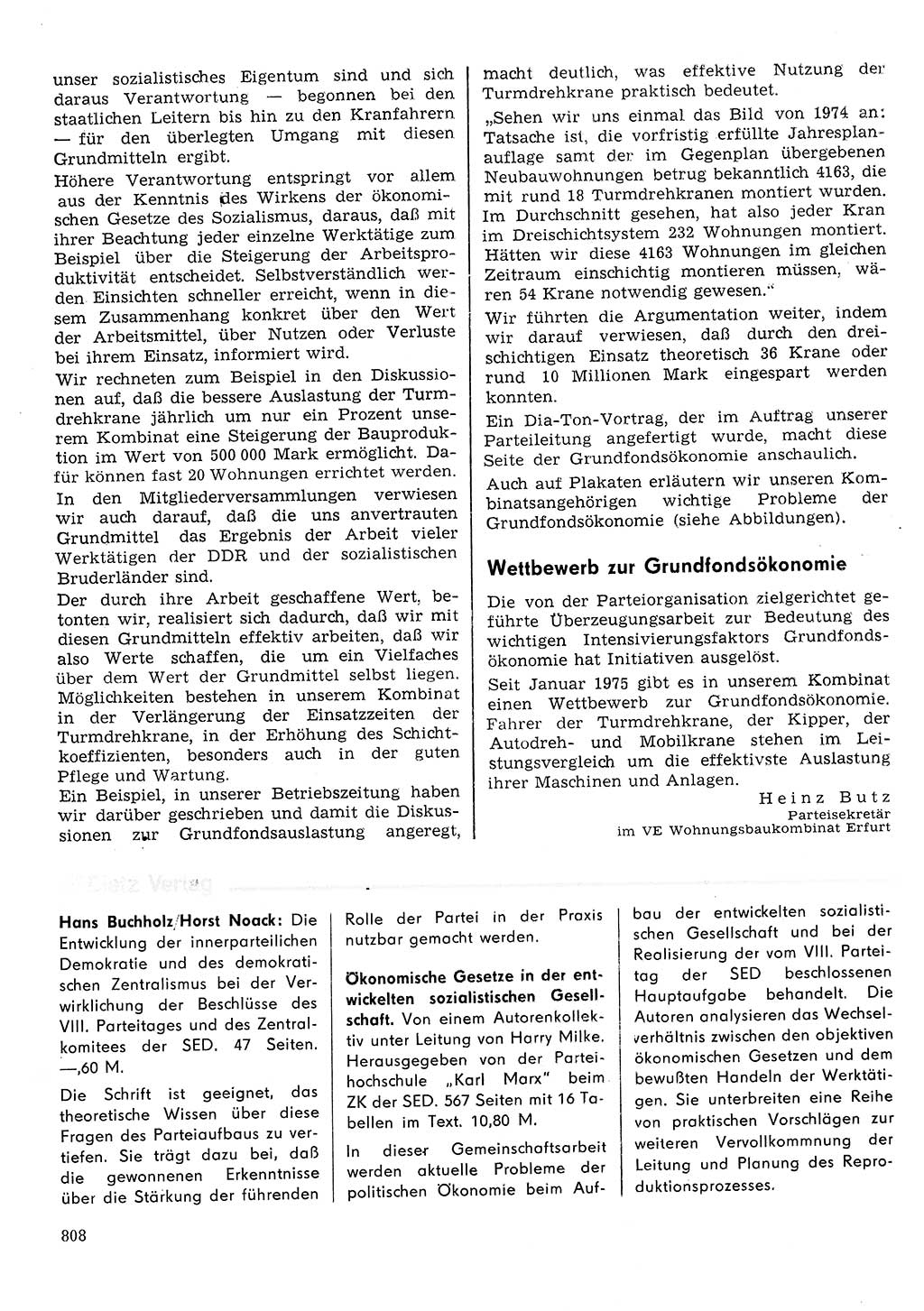 Neuer Weg (NW), Organ des Zentralkomitees (ZK) der SED (Sozialistische Einheitspartei Deutschlands) für Fragen des Parteilebens, 30. Jahrgang [Deutsche Demokratische Republik (DDR)] 1975, Seite 808 (NW ZK SED DDR 1975, S. 808)