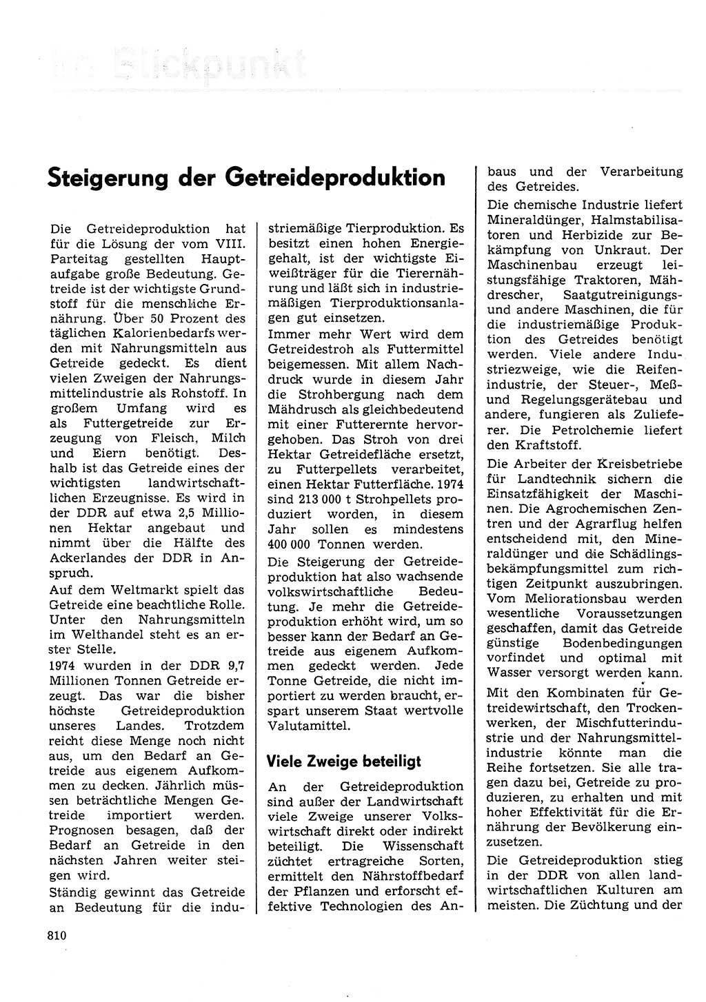 Neuer Weg (NW), Organ des Zentralkomitees (ZK) der SED (Sozialistische Einheitspartei Deutschlands) für Fragen des Parteilebens, 30. Jahrgang [Deutsche Demokratische Republik (DDR)] 1975, Seite 810 (NW ZK SED DDR 1975, S. 810)