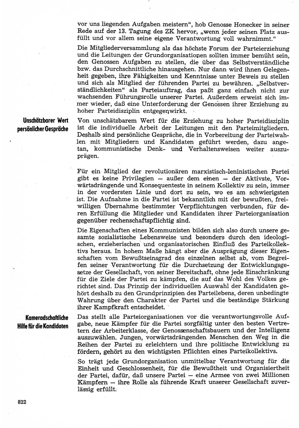 Neuer Weg (NW), Organ des Zentralkomitees (ZK) der SED (Sozialistische Einheitspartei Deutschlands) für Fragen des Parteilebens, 30. Jahrgang [Deutsche Demokratische Republik (DDR)] 1975, Seite 822 (NW ZK SED DDR 1975, S. 822)