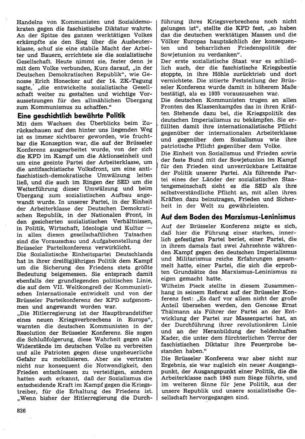 Neuer Weg (NW), Organ des Zentralkomitees (ZK) der SED (Sozialistische Einheitspartei Deutschlands) für Fragen des Parteilebens, 30. Jahrgang [Deutsche Demokratische Republik (DDR)] 1975, Seite 826 (NW ZK SED DDR 1975, S. 826)
